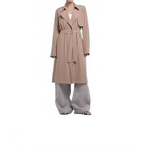 NEW DĀL THE LABEL flowy lapel trench coat in toffee
